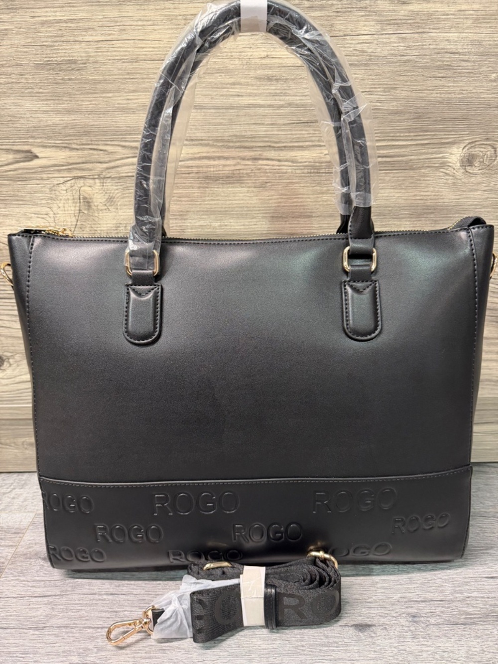 Black ROGO Tote Bag - Picture 2 of 3